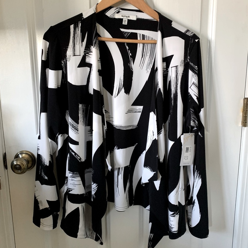NEW with tags Sympli Key Cardigan Lined Geo Strokes